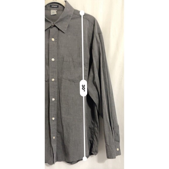 Old Navy Shirt Long Sleeve 100% Cotton Gray Button Up Men’s Regular Fit Size L - Picture 6 of 7